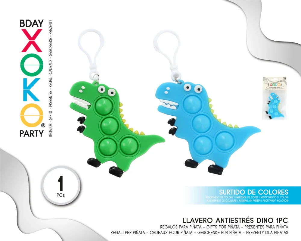 PACK LLAVERO ANTIESTRES DINO 1PC - yupiparty
