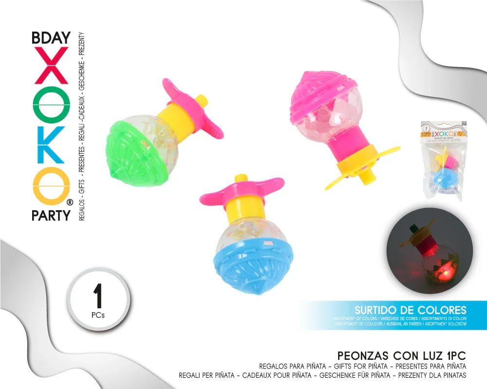 PACK PEONZAS CON LUZ 1PC - yupiparty