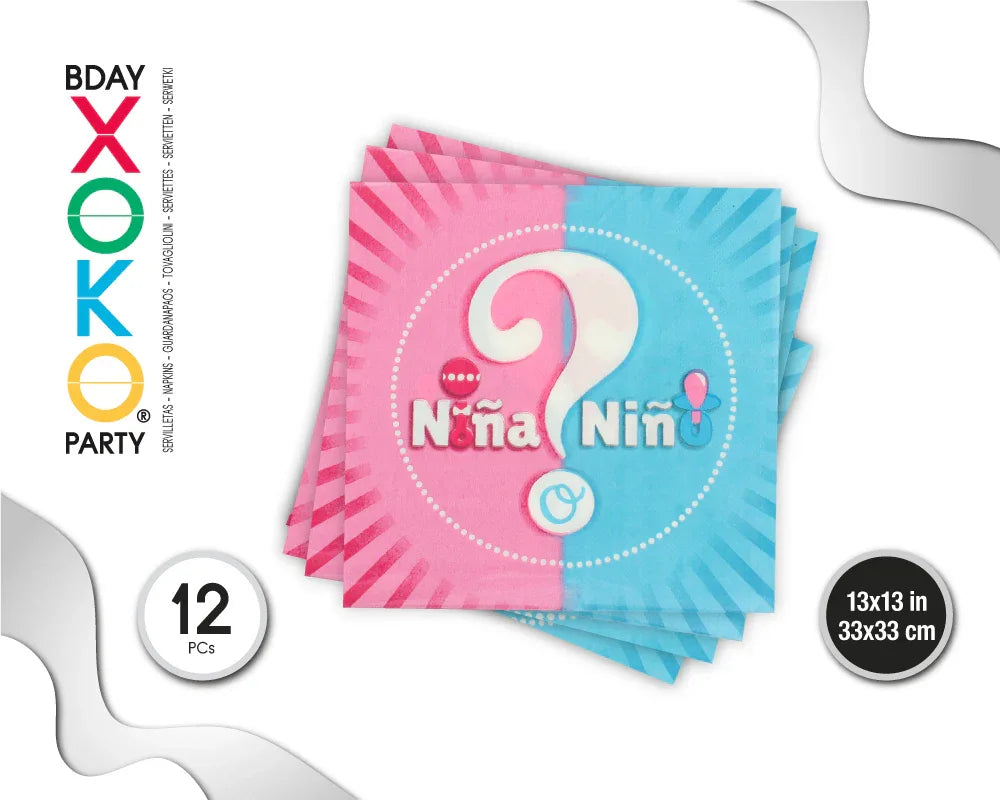 Servilletas Baby Shower Pack 12 - Vajilla Desechable Premium - yupiparty