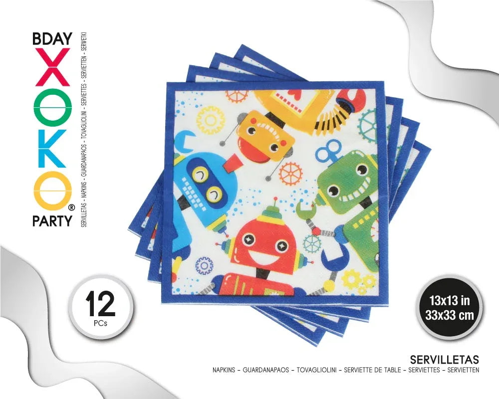 SERVILLETA ROBOT 12PC - yupiparty