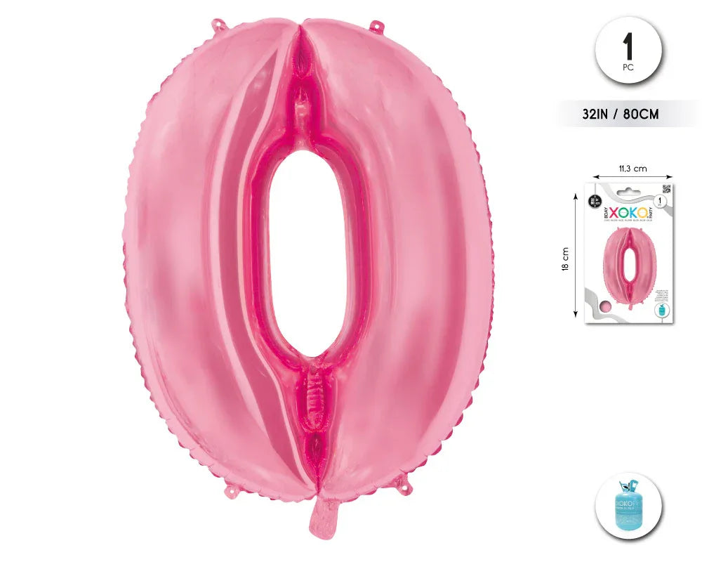 GLOBO FOIL 32/80CM ROSA BABY 0 - yupiparty