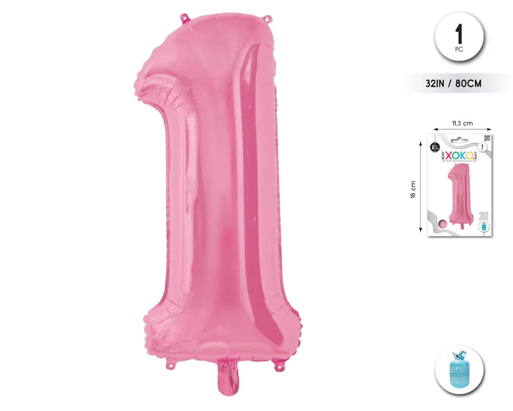 GLOBO FOIL 32/80CM ROSA BABY 1 - yupiparty