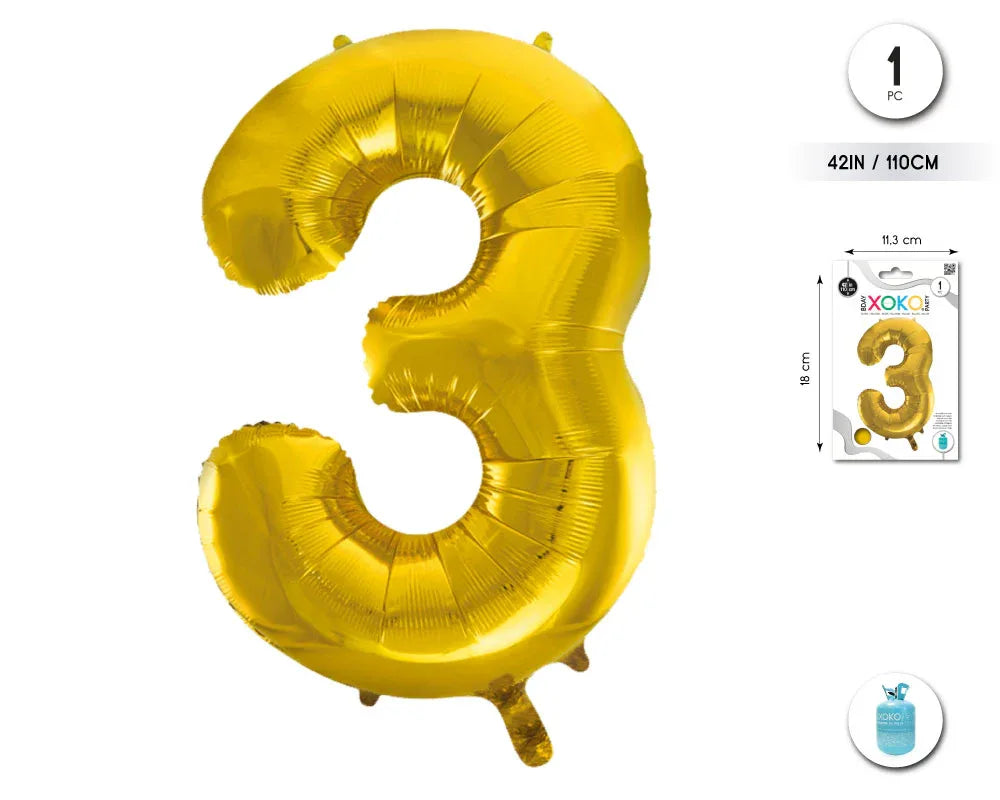 GLOBO FOIL 42/110CM ORO 3 - yupiparty