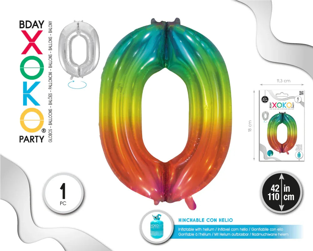 GLOBO FOIL 42/110CM JELLY 0 - yupiparty