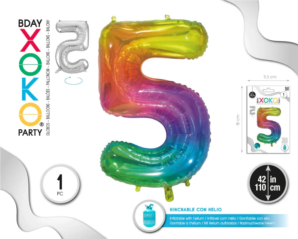 GLOBO FOIL 42/110CM JELLY 5 - yupiparty