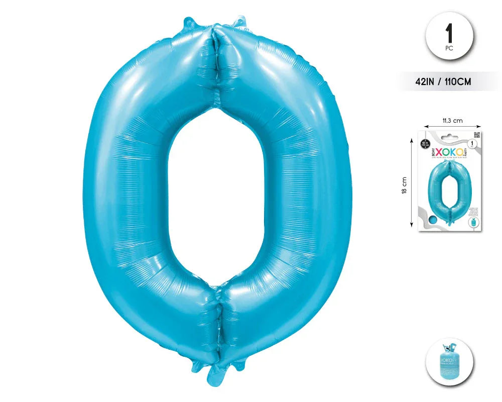 GLOBO FOIL 42/110CM AZUL BABY 0 - yupiparty