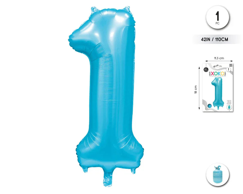 GLOBO FOIL 42/110CM AZUL BABY 1 - yupiparty