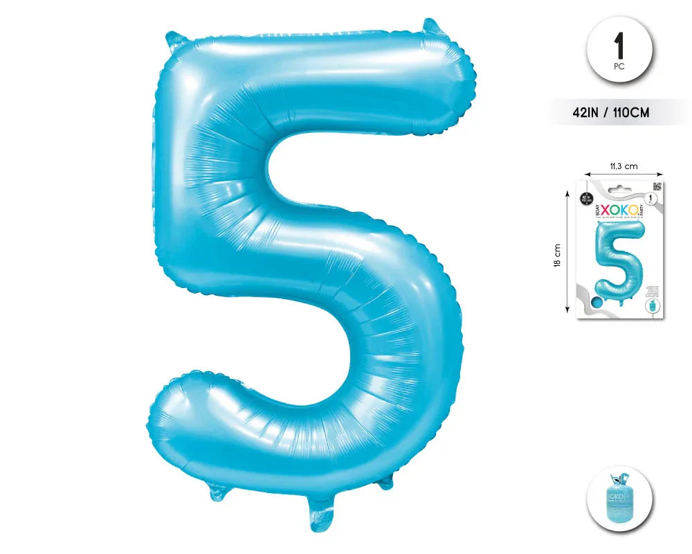 GLOBO FOIL 42/110CM AZUL BABY 5 - yupiparty