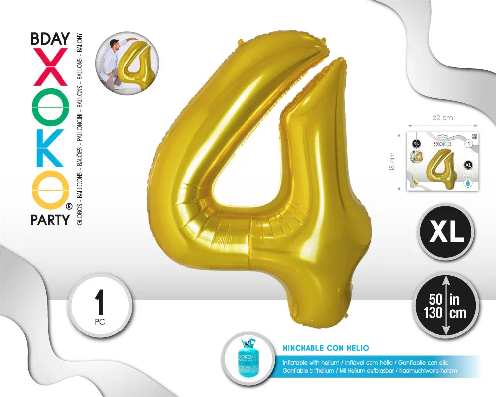 GLOBO FOIL 50/130CM ORO 4 - yupiparty