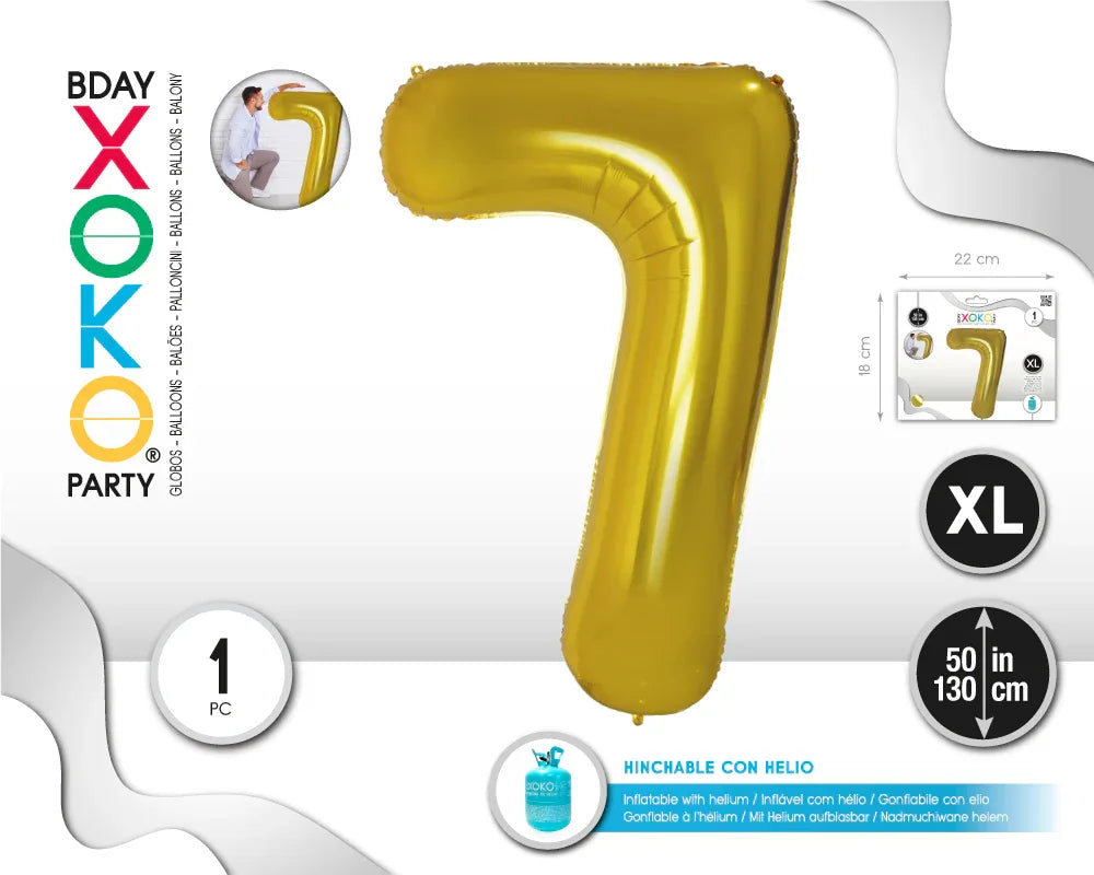GLOBO FOIL 50/130CM ORO 7 - yupiparty