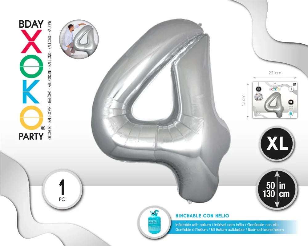 GLOBO FOIL 50/130CM PLATA 4 - yupiparty