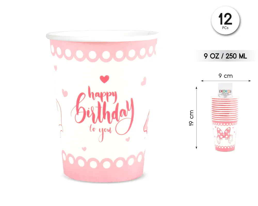 VASO 9OZ/250ML PINK LADY 12PCS - yupiparty