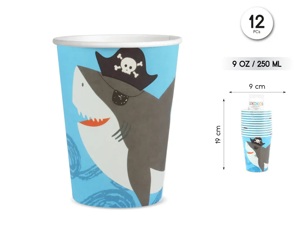 VASO 9OZ/250ML PIRATA 12PCS - yupiparty