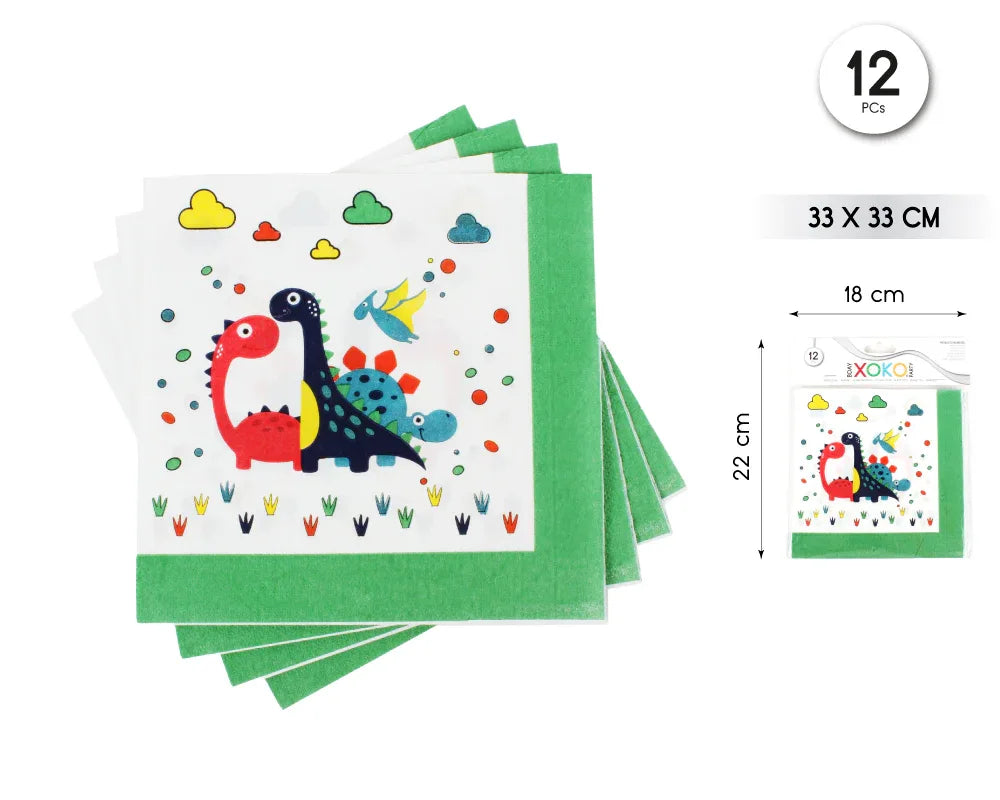 SERVILLETA DINO 12PCS - yupiparty