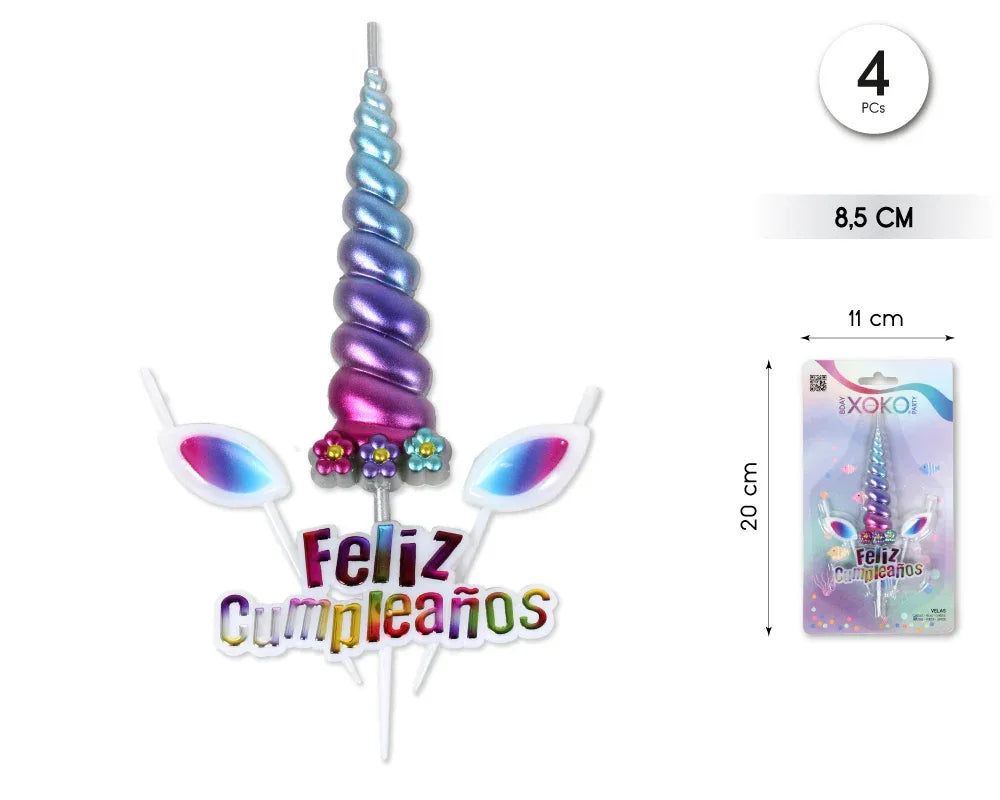 VELA FELIZ CUMPLE UNICORNIO - yupiparty