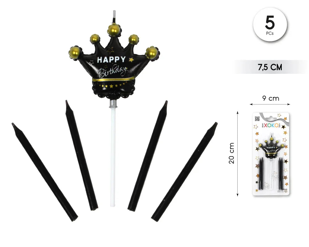 SET VELA 5PC CORONA ORO - yupiparty