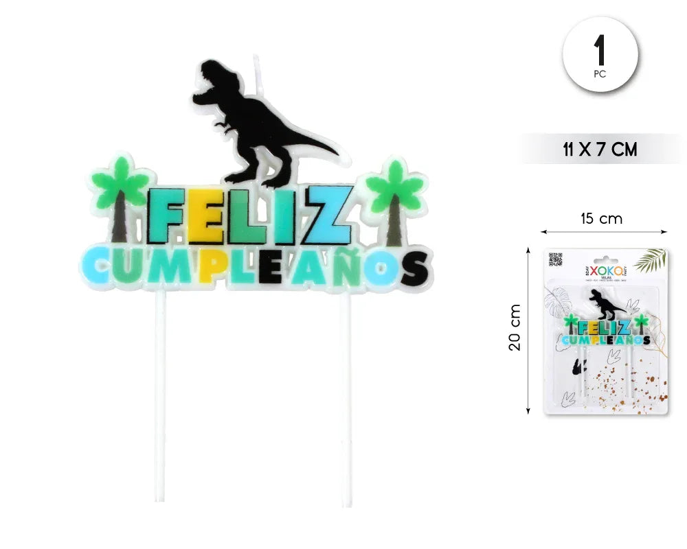 VELA DINO FELIZ CUMPLE - yupiparty