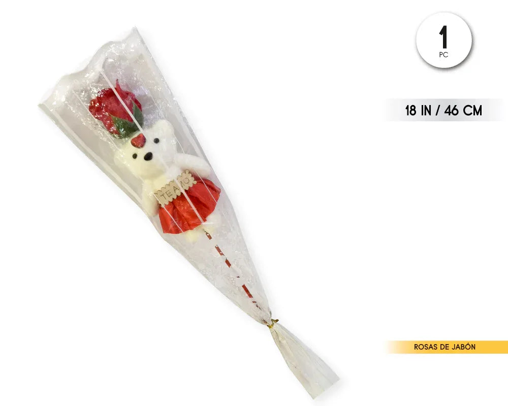 SET DE FLOR DE JABON 1PC Y OSITO - yupiparty