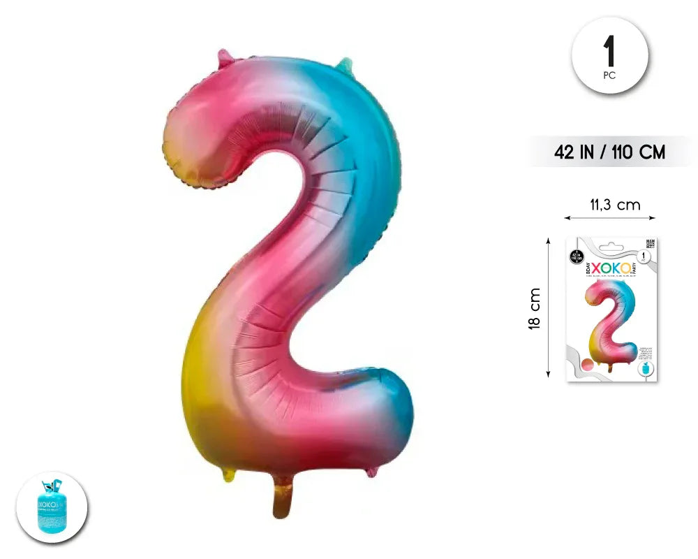 GLOBO FOIL 42/110CM PASTEL DEGRA 2 C - yupiparty