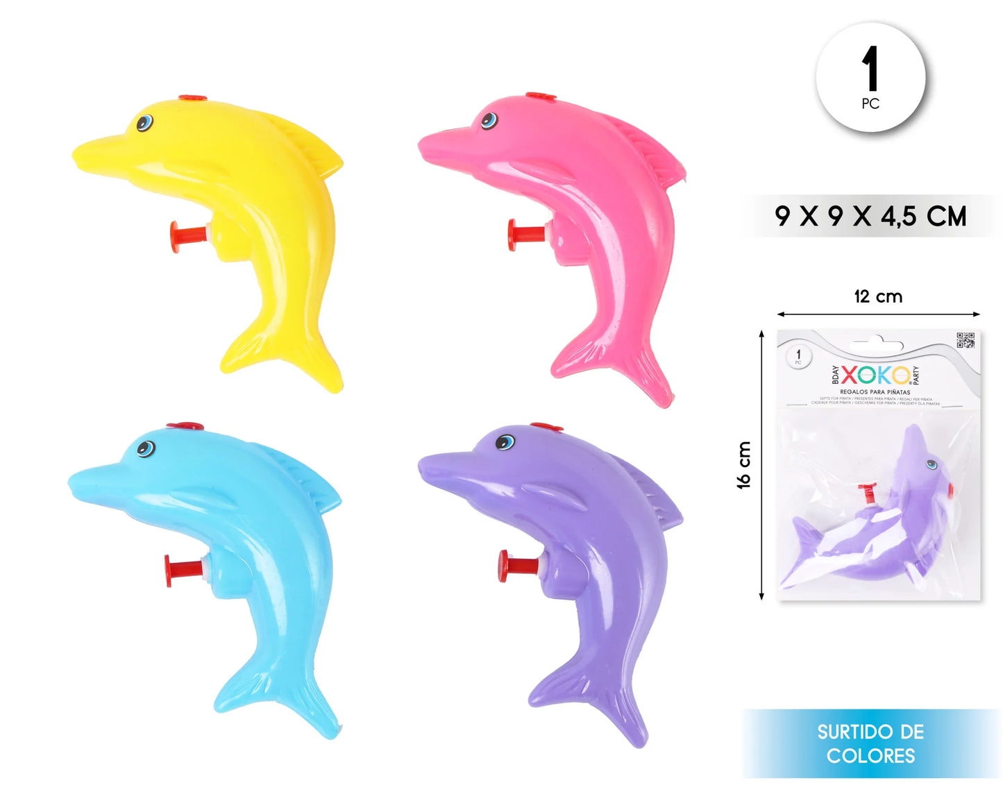 PACK PIÑATA PISTOLA DE AGUA DELFIN - yupiparty