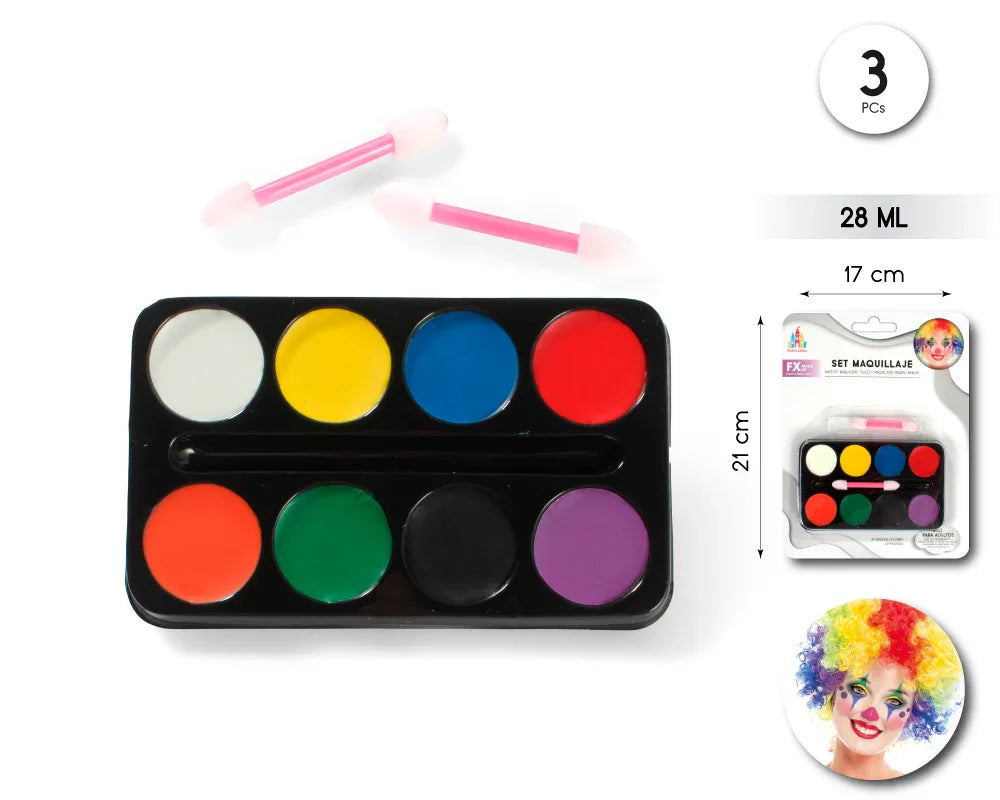 PACK 8 COLORES MAQUILLAJE - yupiparty