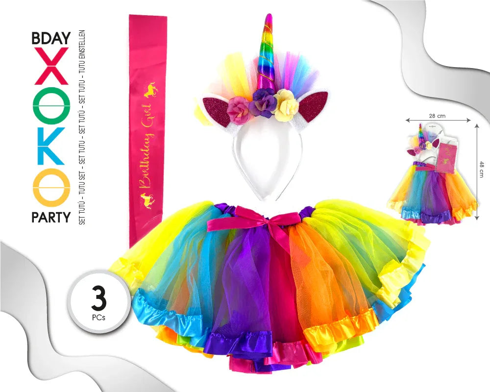 SET TUTU DIADEMA BANDA BIRTHDAY GIRL - yupiparty