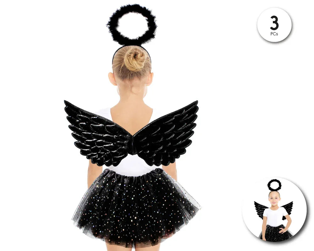 SET TUTU ANGEL NEGRO 3PC - yupiparty