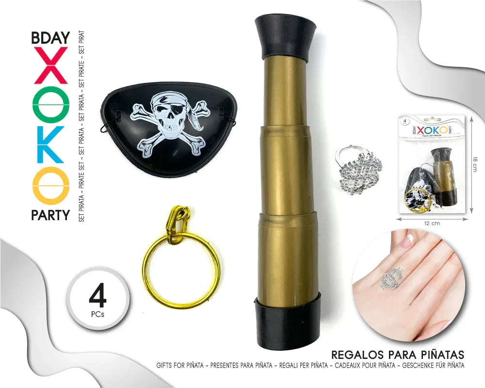 PACK SET PIRATA 4PC - yupiparty