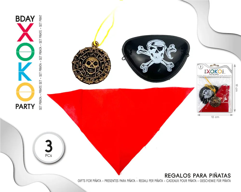 PACK SET PIRATA 3PC - yupiparty
