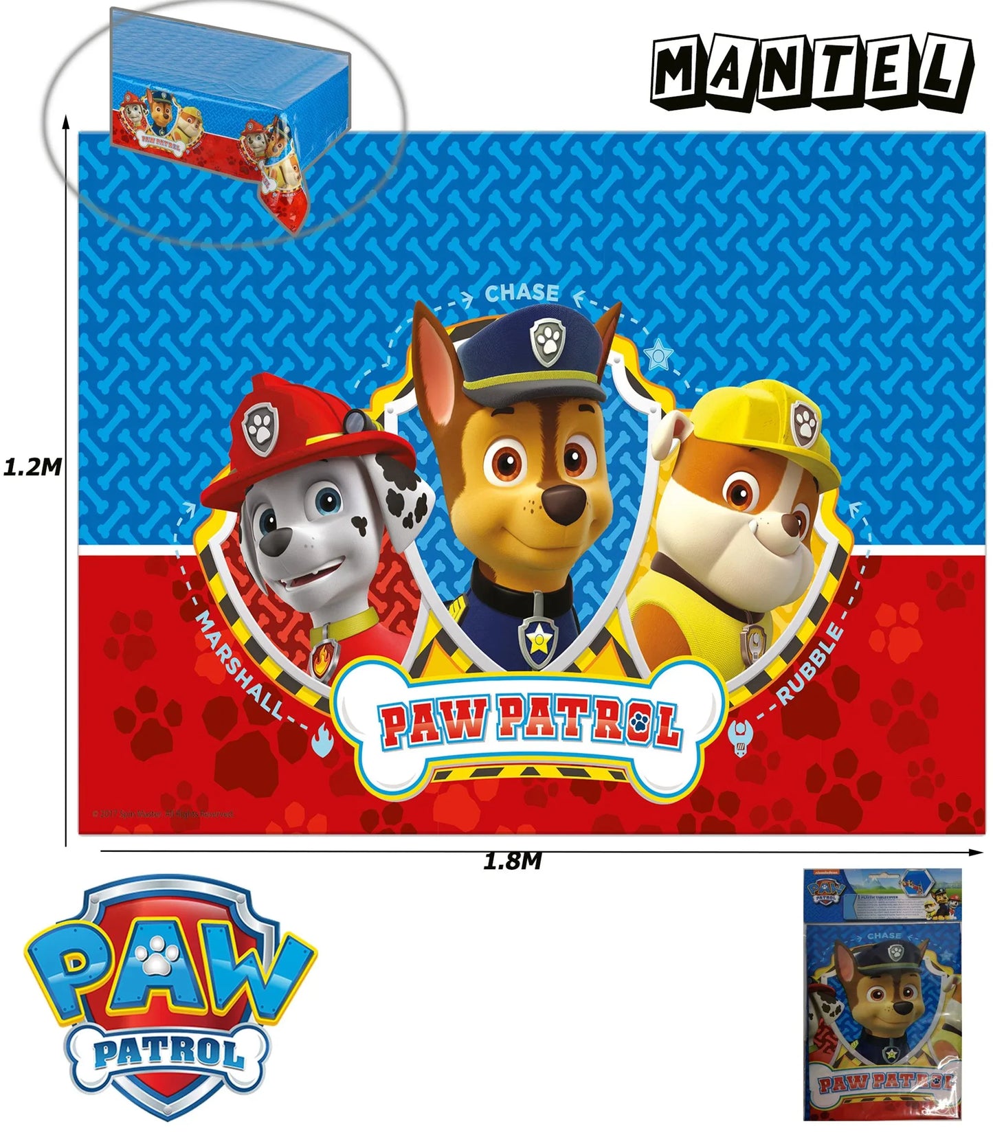 MANTEL DE PLASTICO PAW PATROL LETS ROLL - yupiparty