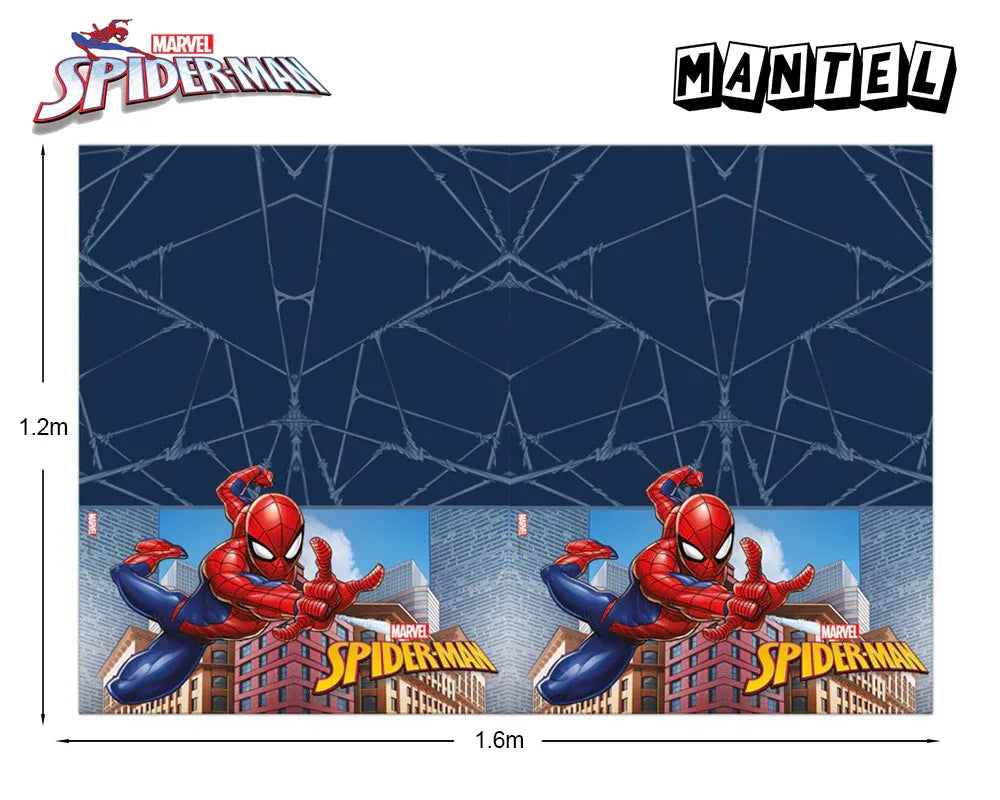 MANTEL PLASTICO DE SPIDERMAN - yupiparty