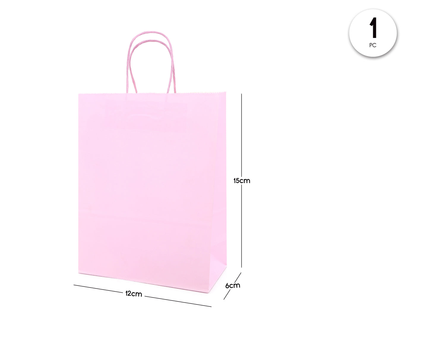 BOLSA REGALO KRAFT ROSA 12*6*15CM