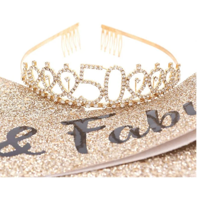 SET BANDA Y CORONA 50 Y FABULOSA