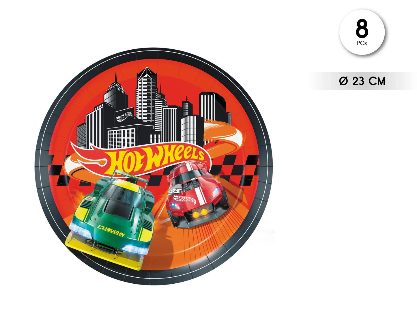 PLATO HOTWHEELS 8PCS - yupiparty