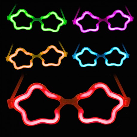 GAFAS DE FIESTA ESTRELLA LUMINISCENTE 3PCS COLOR SURTIDO