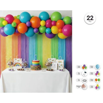SET GLOBOS LATEX COLORINES 22PCS