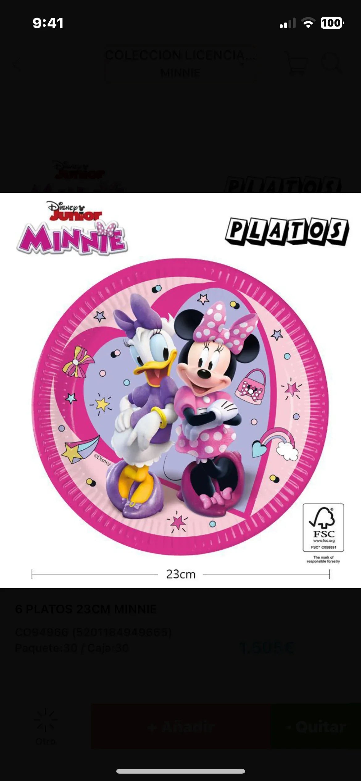 PLATOS MINNIE Y DAISY 23 CM (6 UDS ) - yupiparty