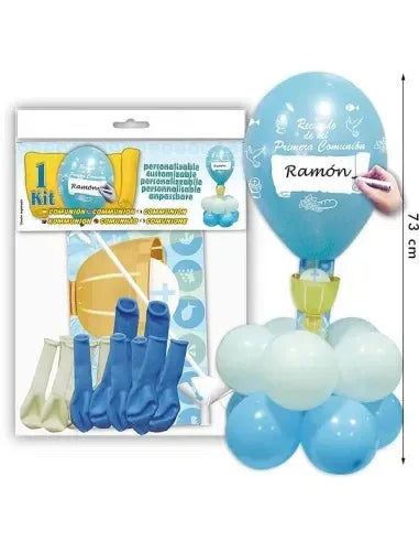 KIT CENTRO COMUNION AZUL - yupiparty