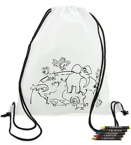 MOCHILA PINTABLE MUNDO ANIMALES - yupiparty