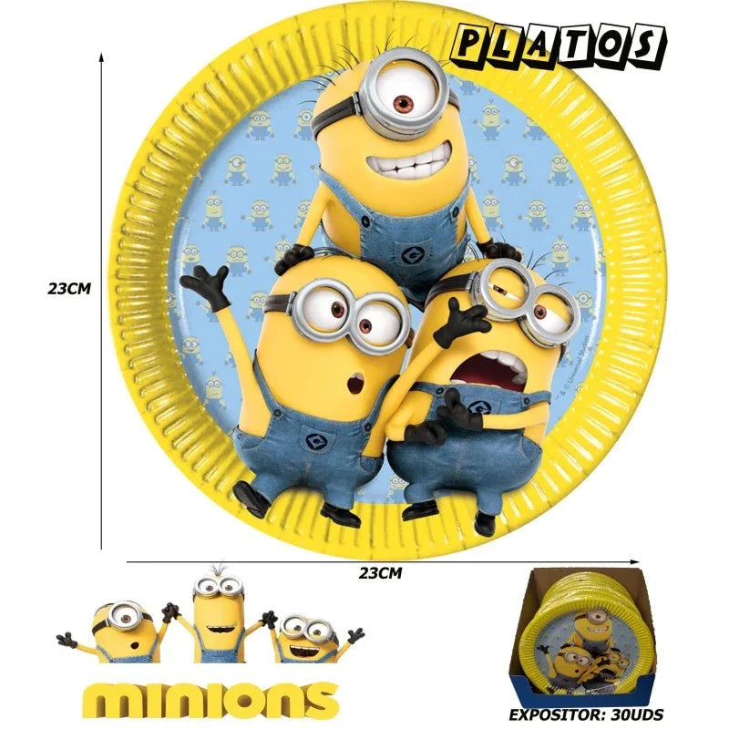 PLATOS MINIONS 23 CM ( 6 UDS ) - yupiparty