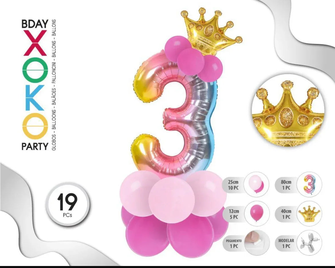 COLUMNA GLOBO RAINBOW N3 - yupiparty