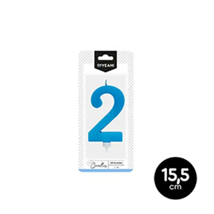 VELA METALIZADA AZUL 2 - yupiparty