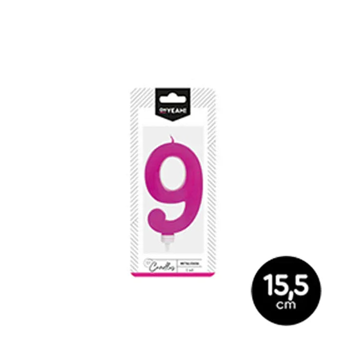 VELA METALIZADA ROSA 9 - yupiparty