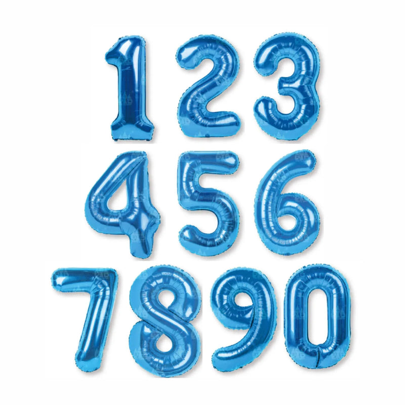 GLOBOS NÚMEROS AZULES