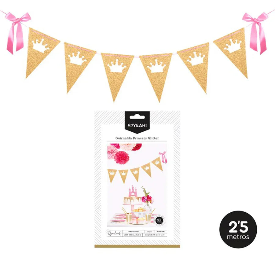 BANDERIN PRINCESS ORO GLITT - yupiparty
