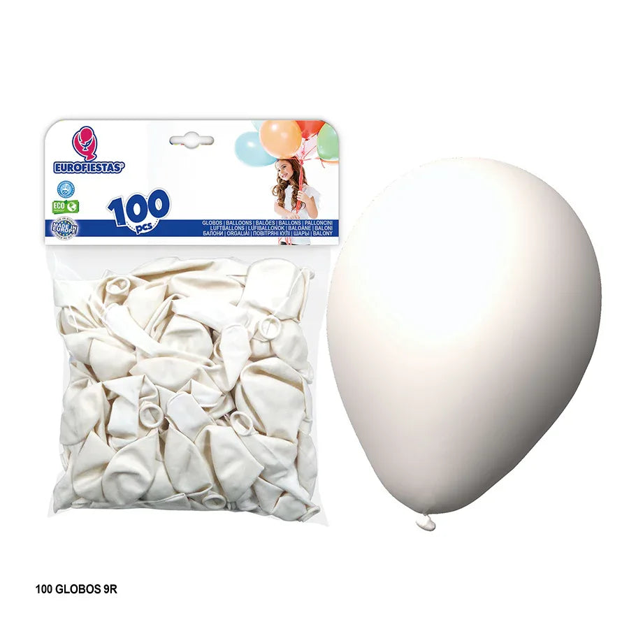 GLOBOS BLANCO 100U - yupiparty