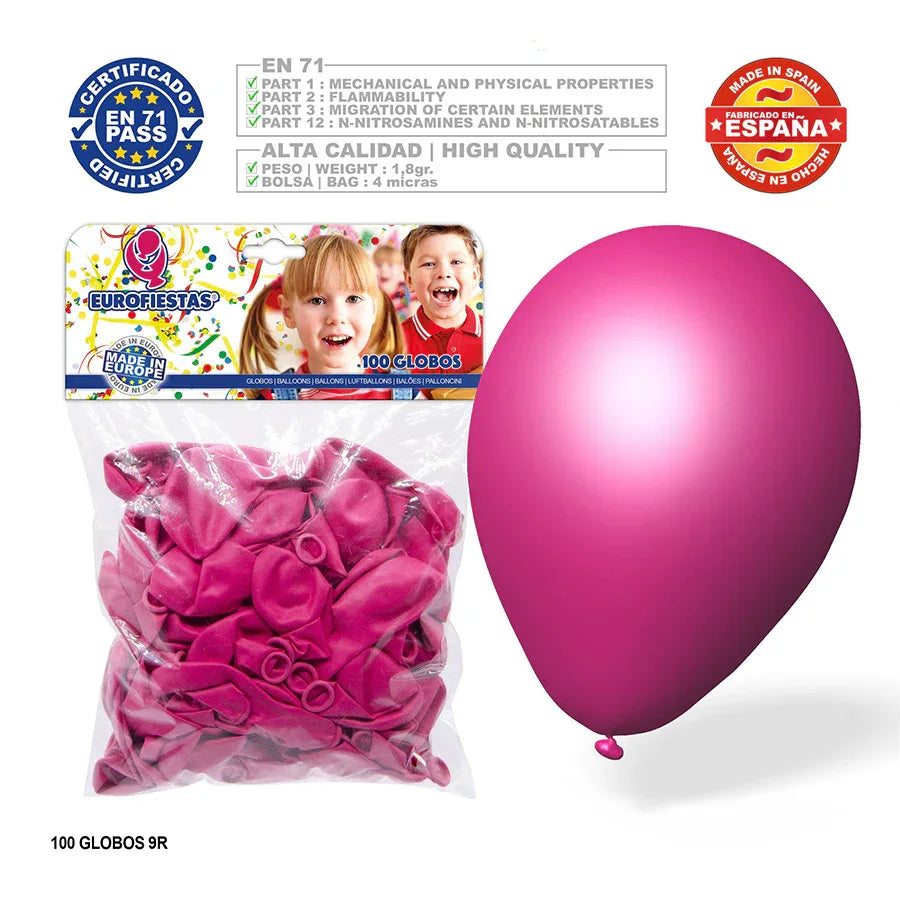 GLOBOS FUCSIA 100U - yupiparty
