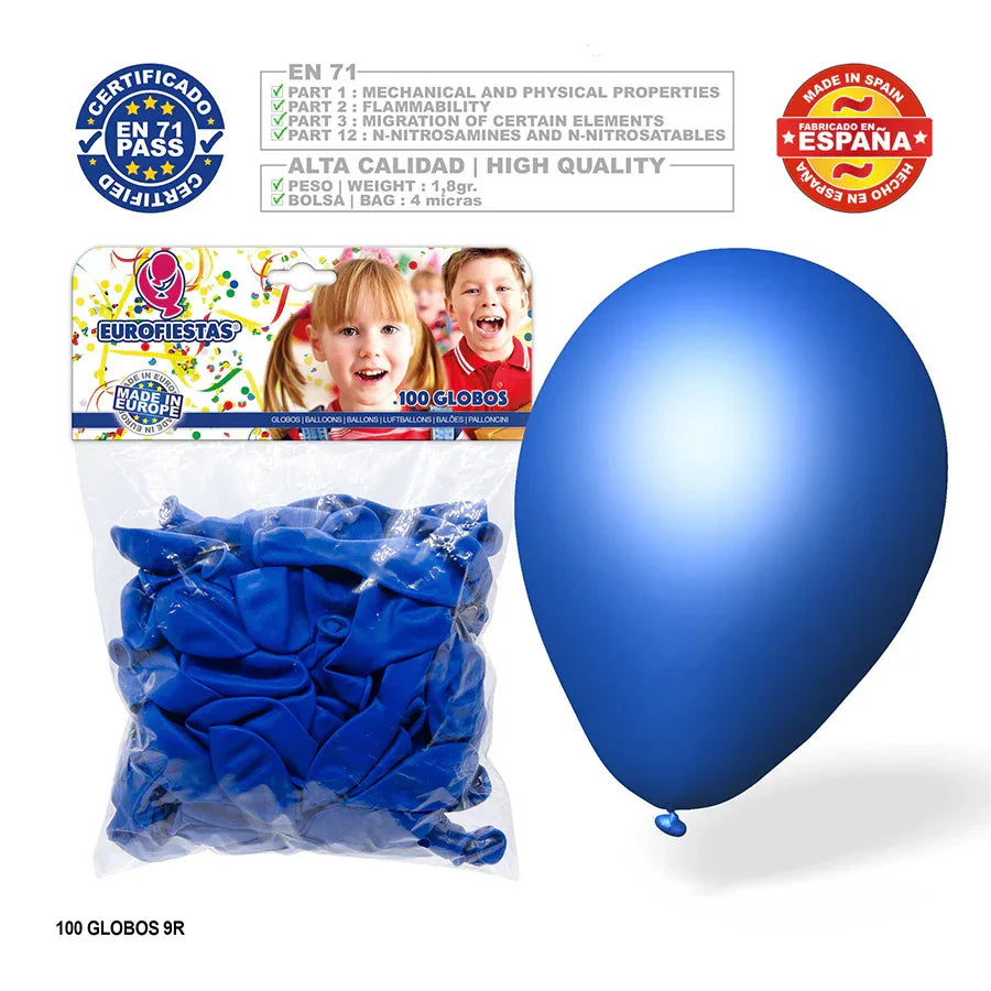 GLOBOS AZUL MEDIO 100U - yupiparty