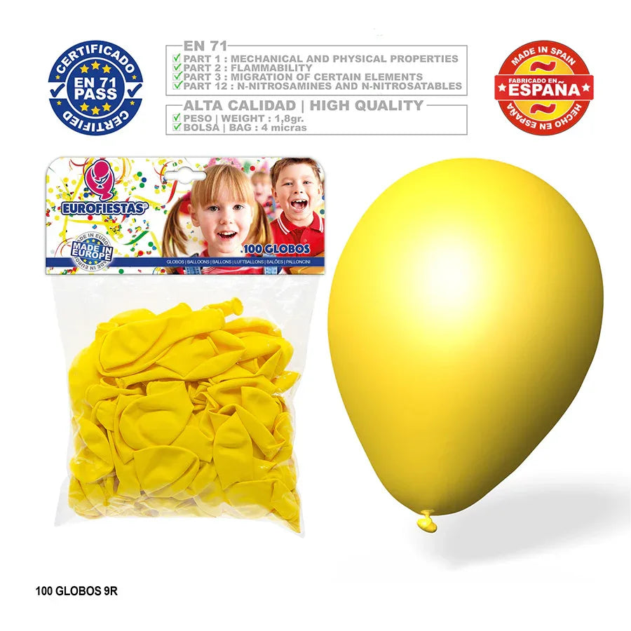GLOBOS AMARILLO 100U - yupiparty