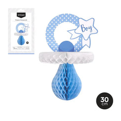CHUPETE HONEYCOMB PAPEL AZUL PASTEL 30CM 1 UD - yupiparty